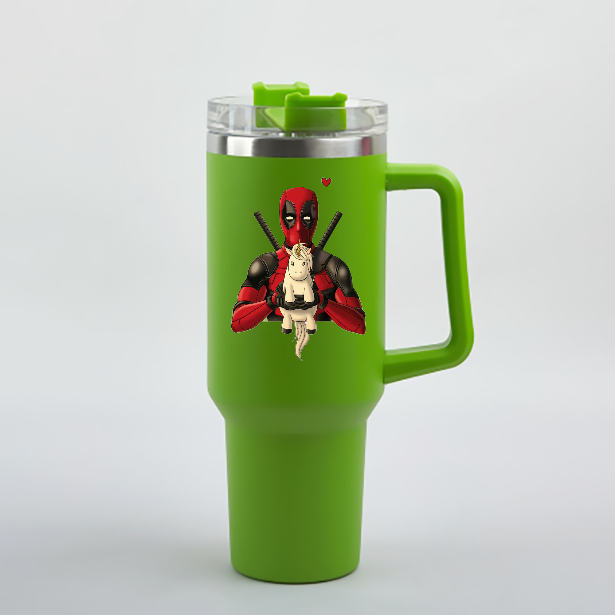 （画像用） Deadpool デッドプール 1200mL車用タンブラー - クリスタルステッカー（プラスチックストロー付き）